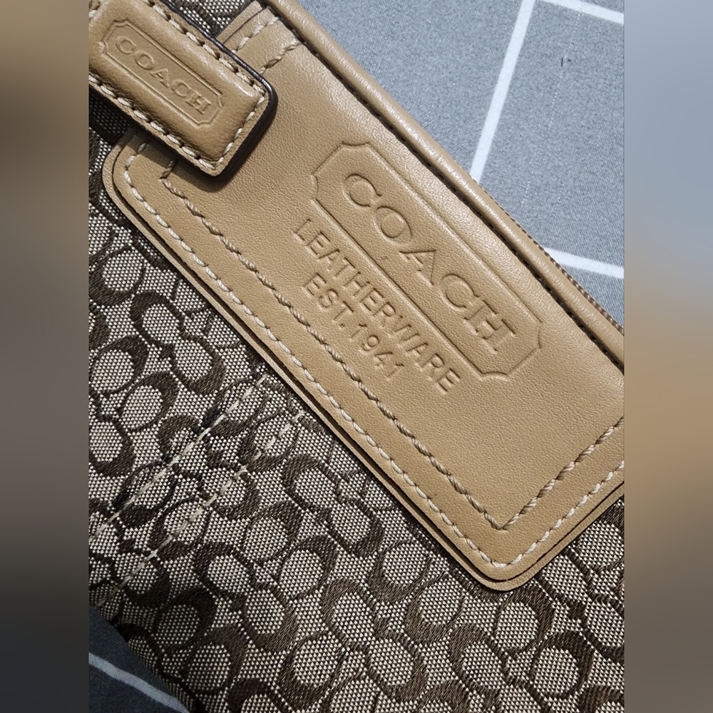 Coach Brown and Tan Leatherware Bag